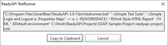 The dialog with the command line