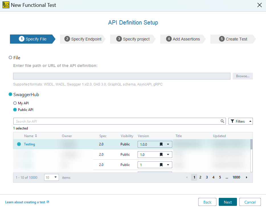 Importing API definition from SwaggerHub