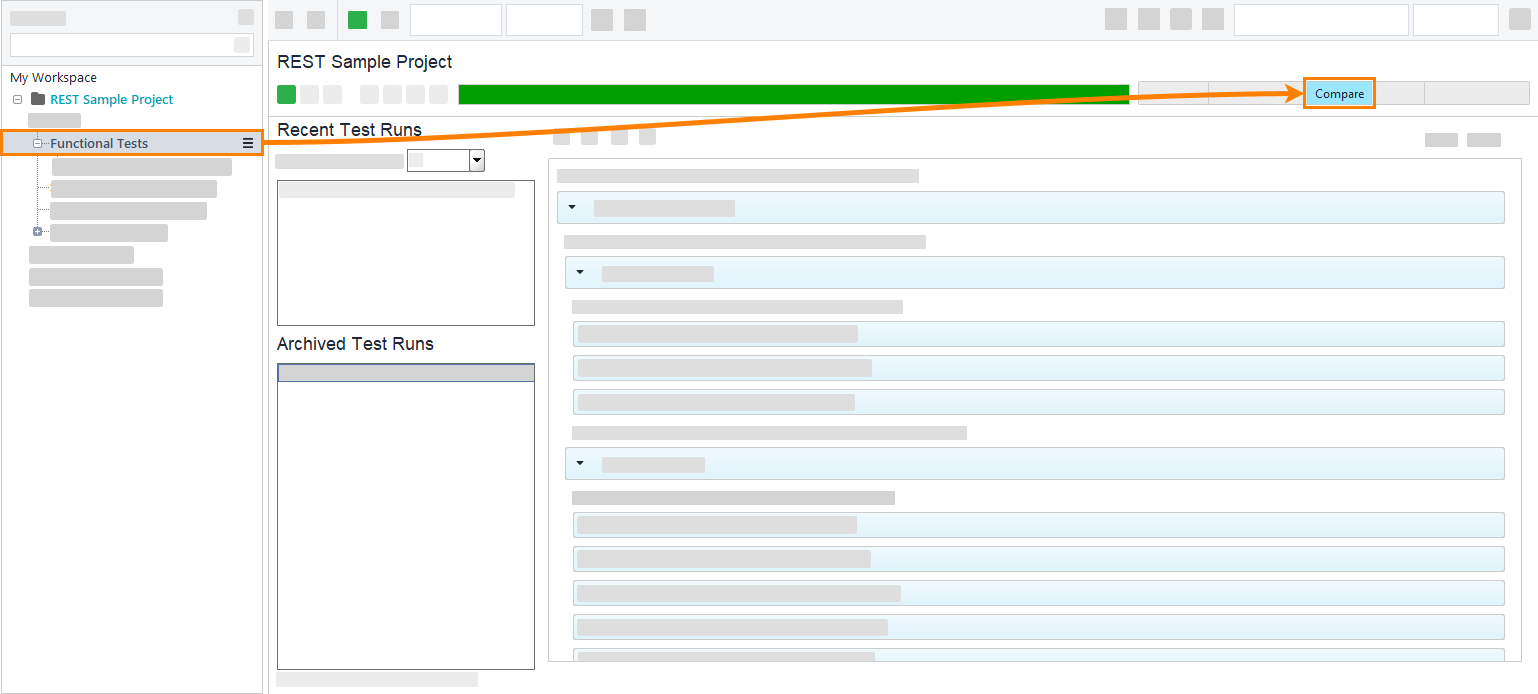 ReadyAPI: The Compare page ReadyAPI: The Compare page