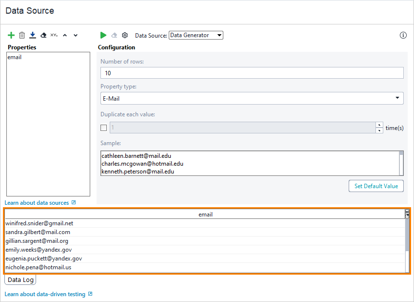 ReadyAPI: Data log results ReadyAPI: Data log results