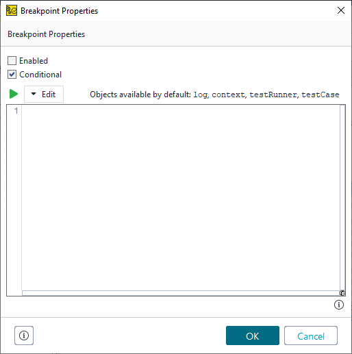The Breakpoint Properties dialog The Breakpoint Properties dialog