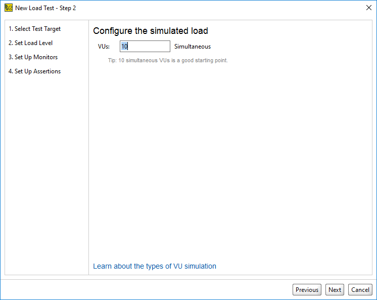 API load testing with ReadyAPI: Creating a load test from Template: Set Load