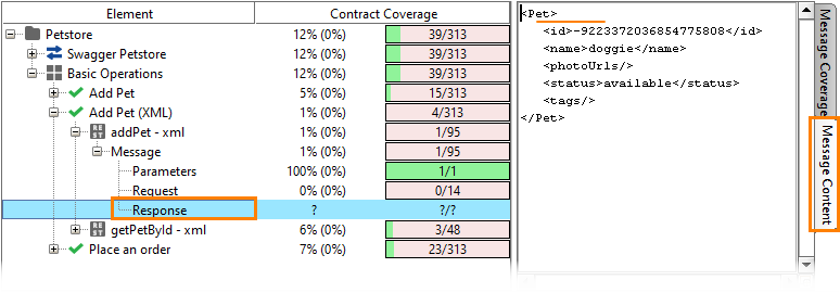 Coverage testing of RESTful web services: Problematic response contents