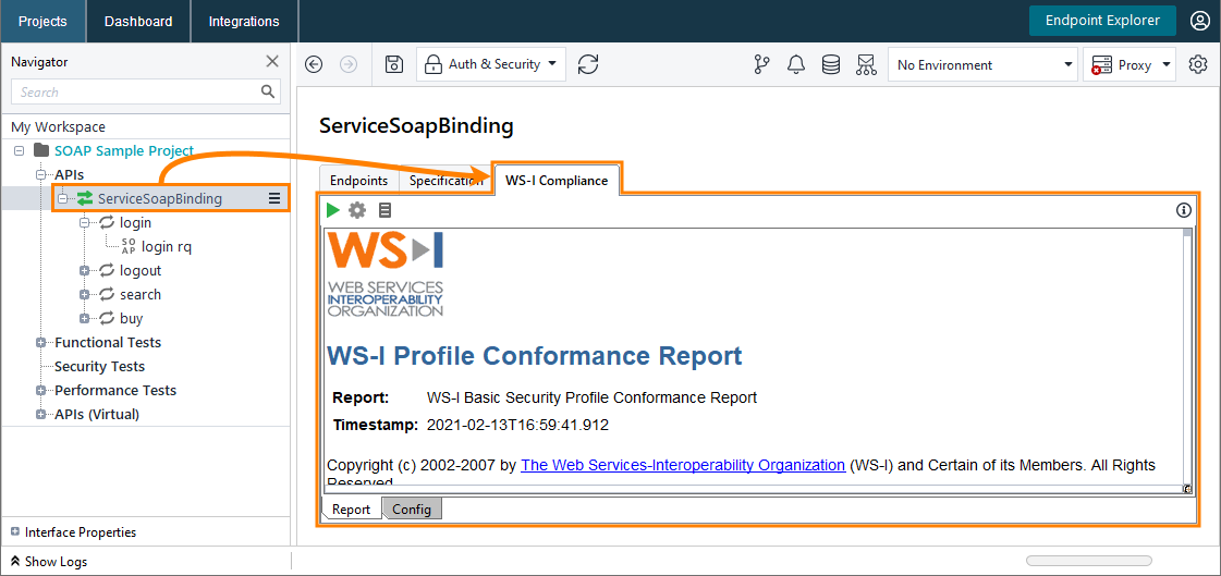 The WS-I Compliance page The WS-I Compliance page