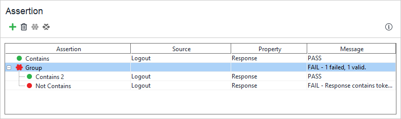 Testing web services: Group assertion