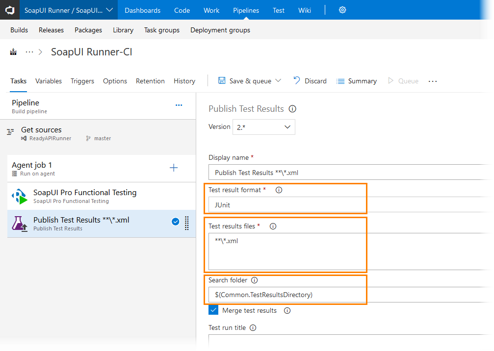 Publish test results