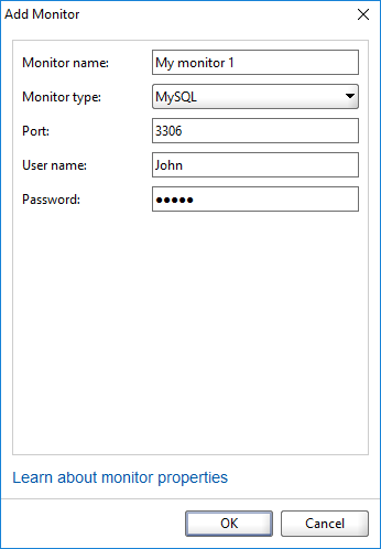 API load testing with ReadyAPI: The Add Monitor Dialog