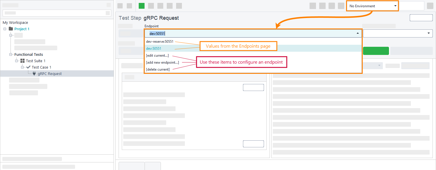 Testing gRPC APIs in ReadyAPI: Set endpoins without environments Testing gRPC APIs in ReadyAPI: Set endpoins without environments