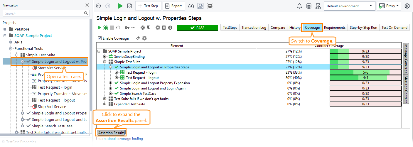 Coverage: Assertion Results