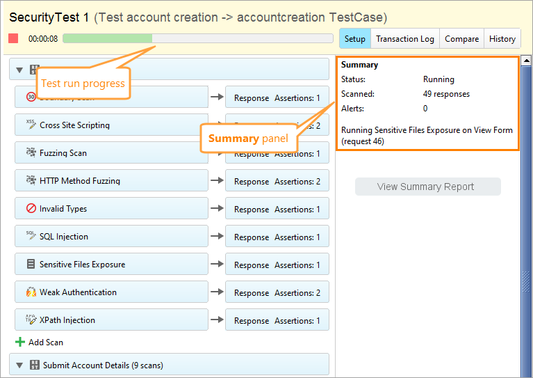ReadyAPI: Security Test run in progress ReadyAPI: Security Test run in progress