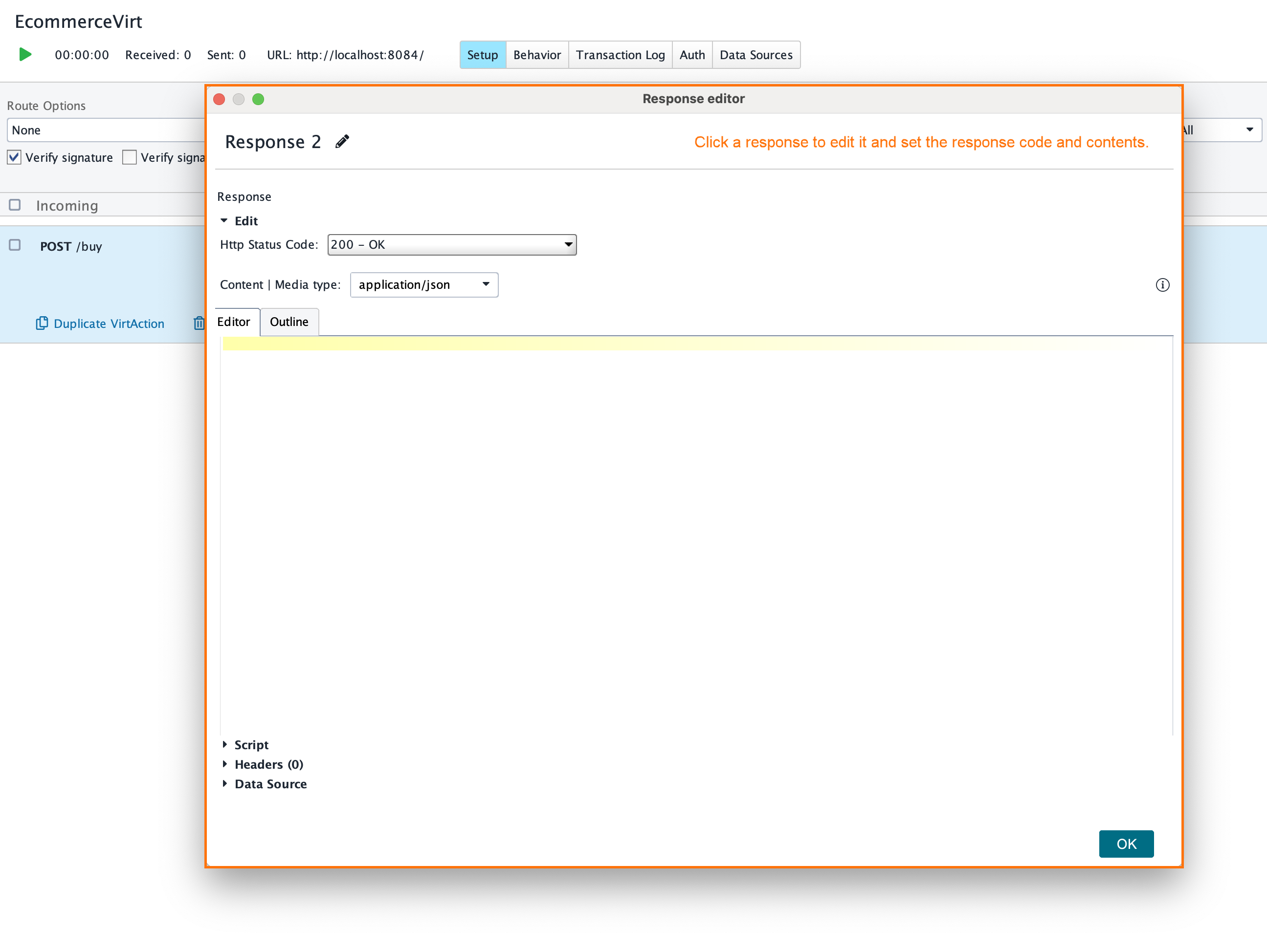 Service virtualization and API testing: Configure REST response