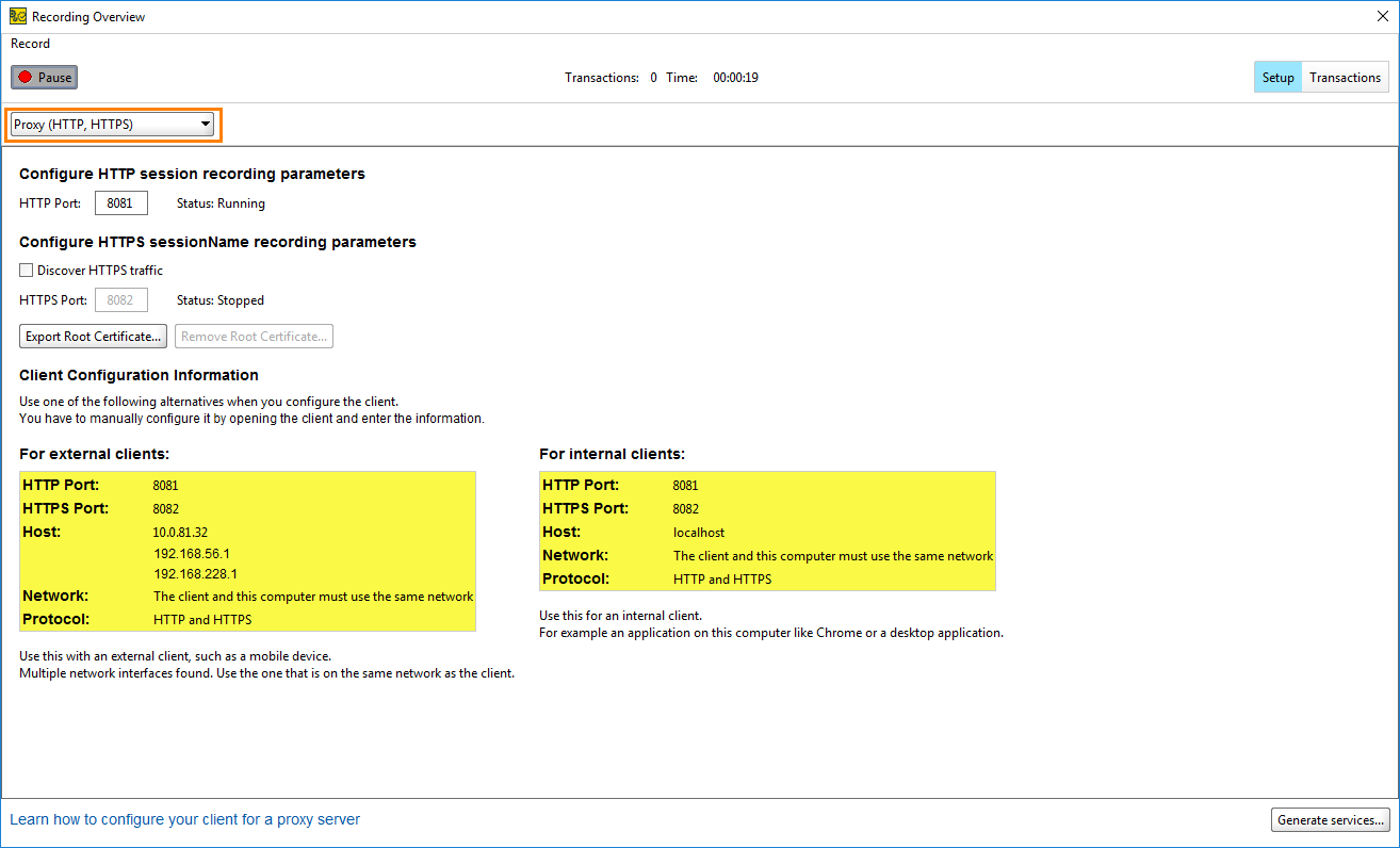 Discovering APIs using proxy