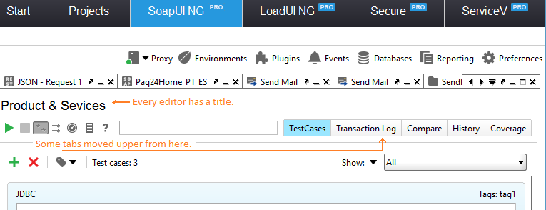 Automated API testing with Ready! API: UI improvements