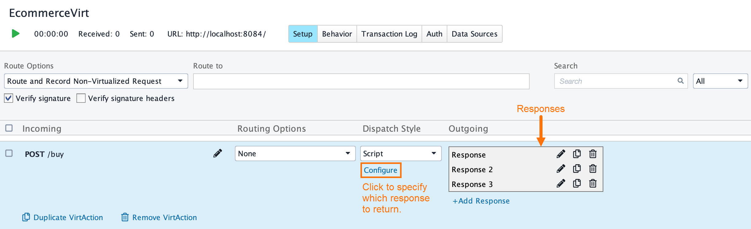 Configuring response dispatch settings Configuring response dispatch settings