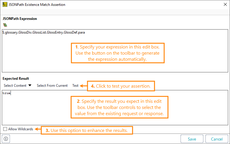 ReadyAPI: Configuring the JSONPath Existence Match assertion ReadyAPI: Configuring the JSONPath Existence Match assertion