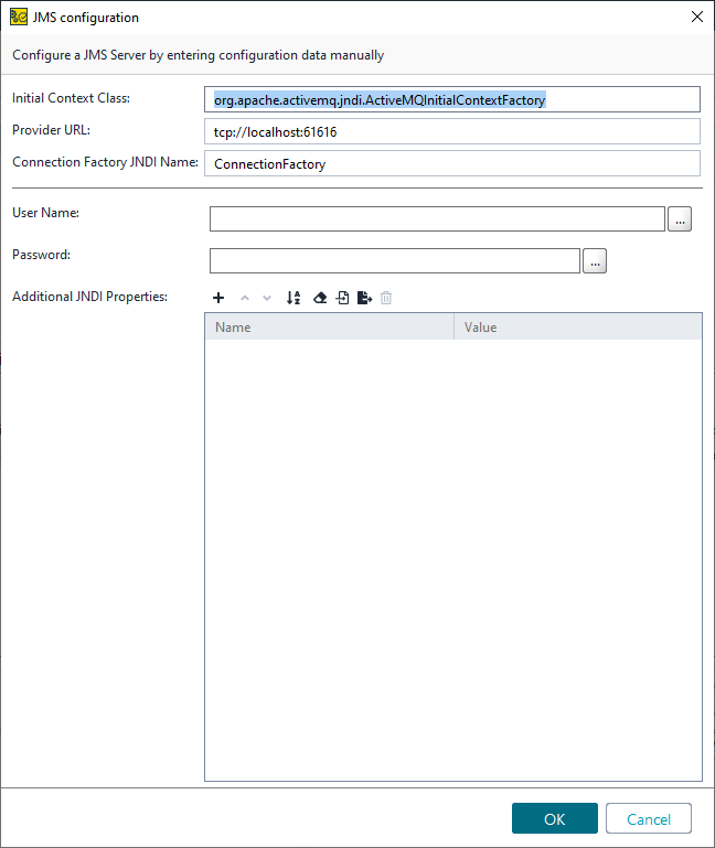 ReadyAPI: The JMS server options in the Environments editor