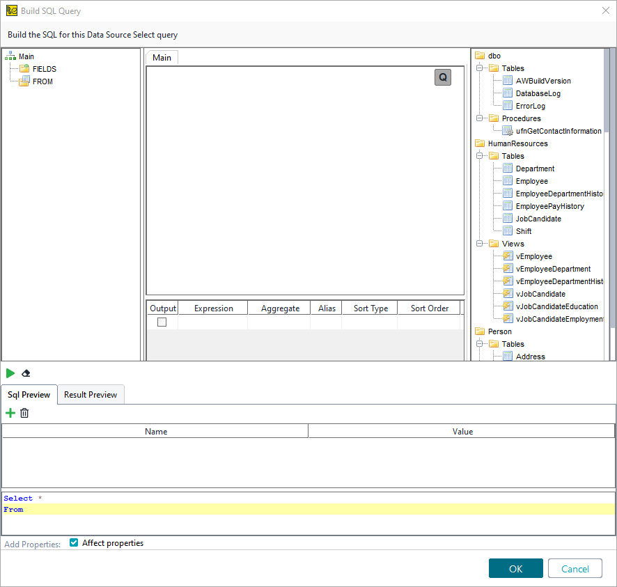 ReadyAPI: The Build SQL Query wizard