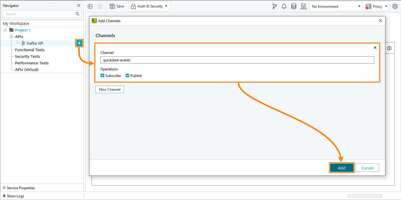 Kafka testing in ReadyAPI: Adding Kafka topics
