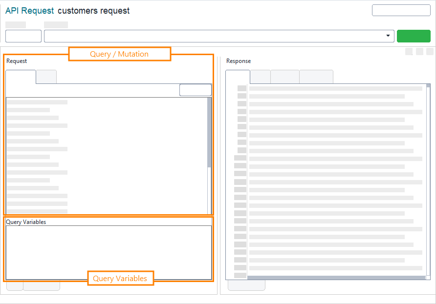 GraphQL request editor