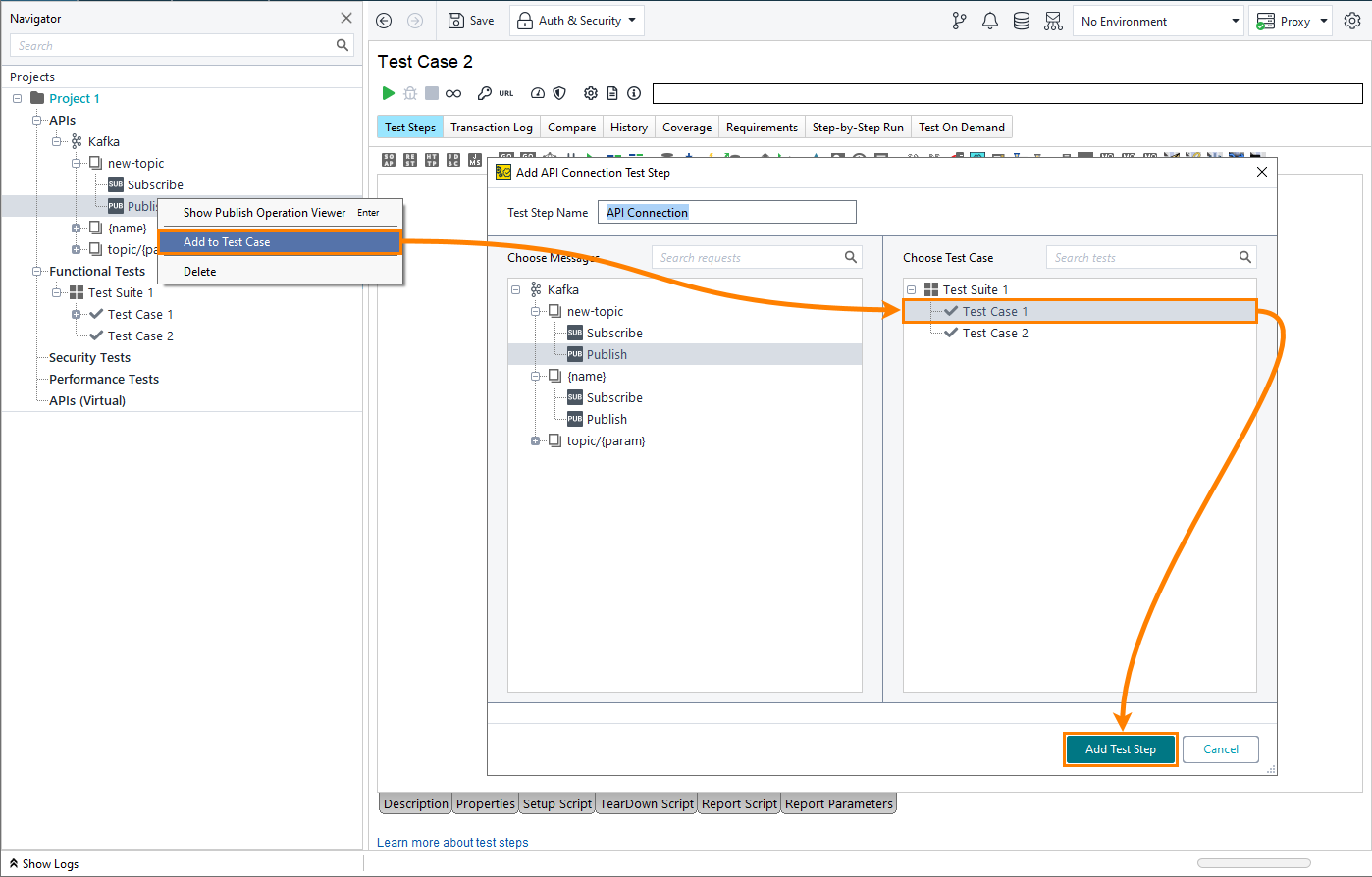 Simulating Kafka producer: Add Publish operation to test step