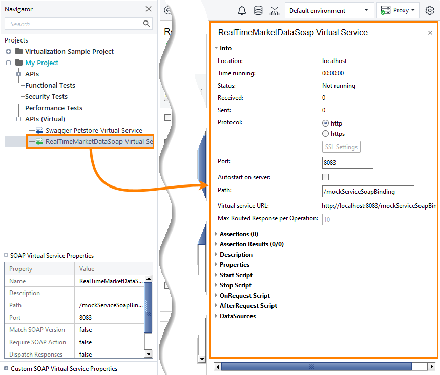 Service virtualization and API testing: Properties of a SOAP virtual service Service virtualization and API testing: Properties of a SOAP virtual service